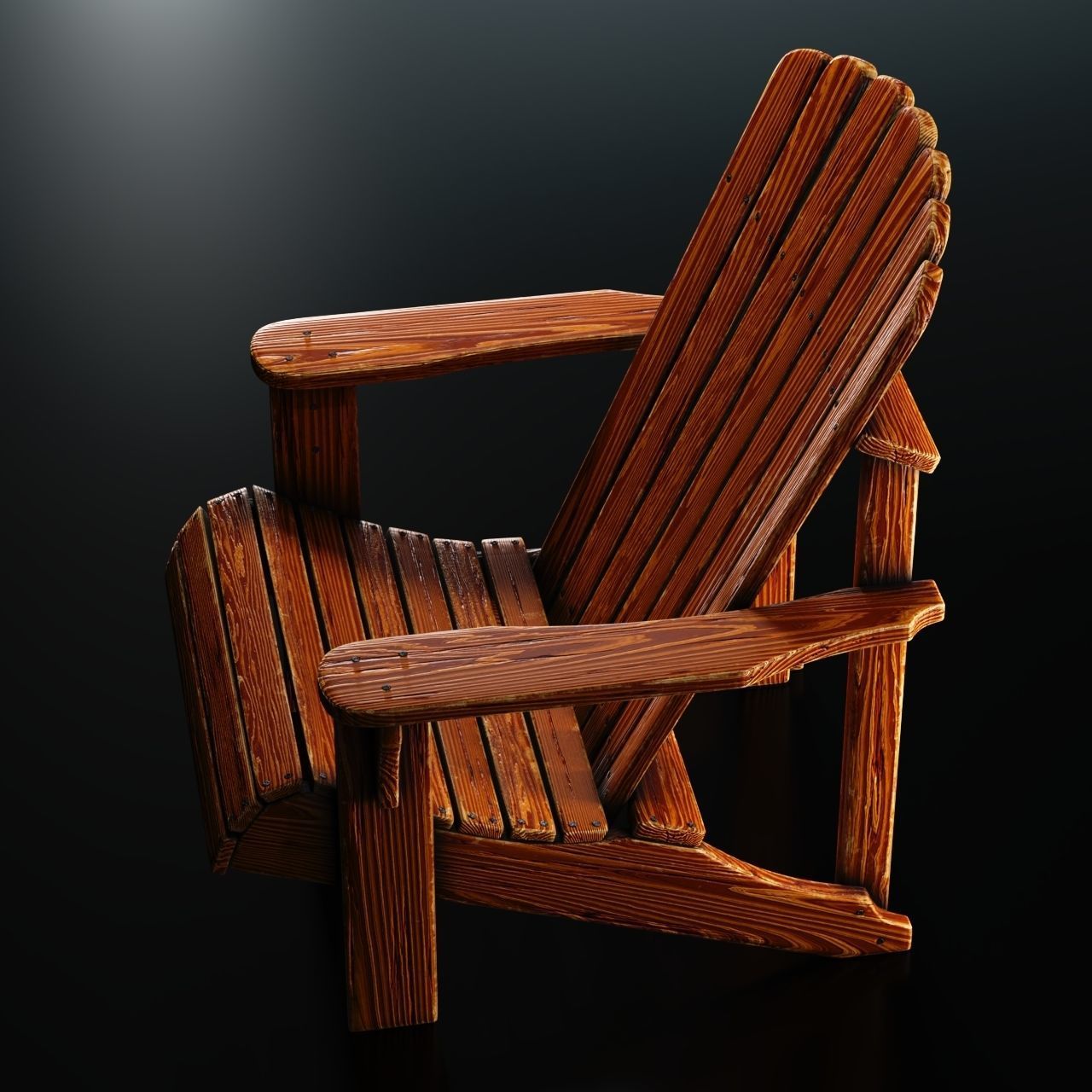 3D Adirondack Chair Model Low-poly 3D model_5