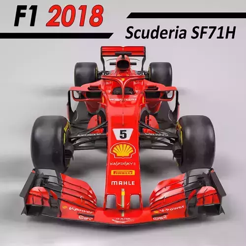 F1 Ferrari SF71H 2018 Low-poly 3D model