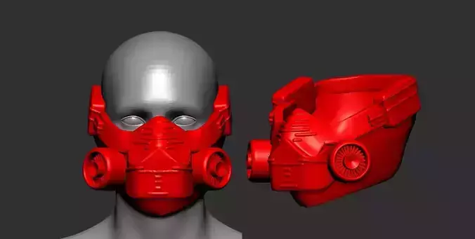 Gas mask helmet 3d model scifi sculpt