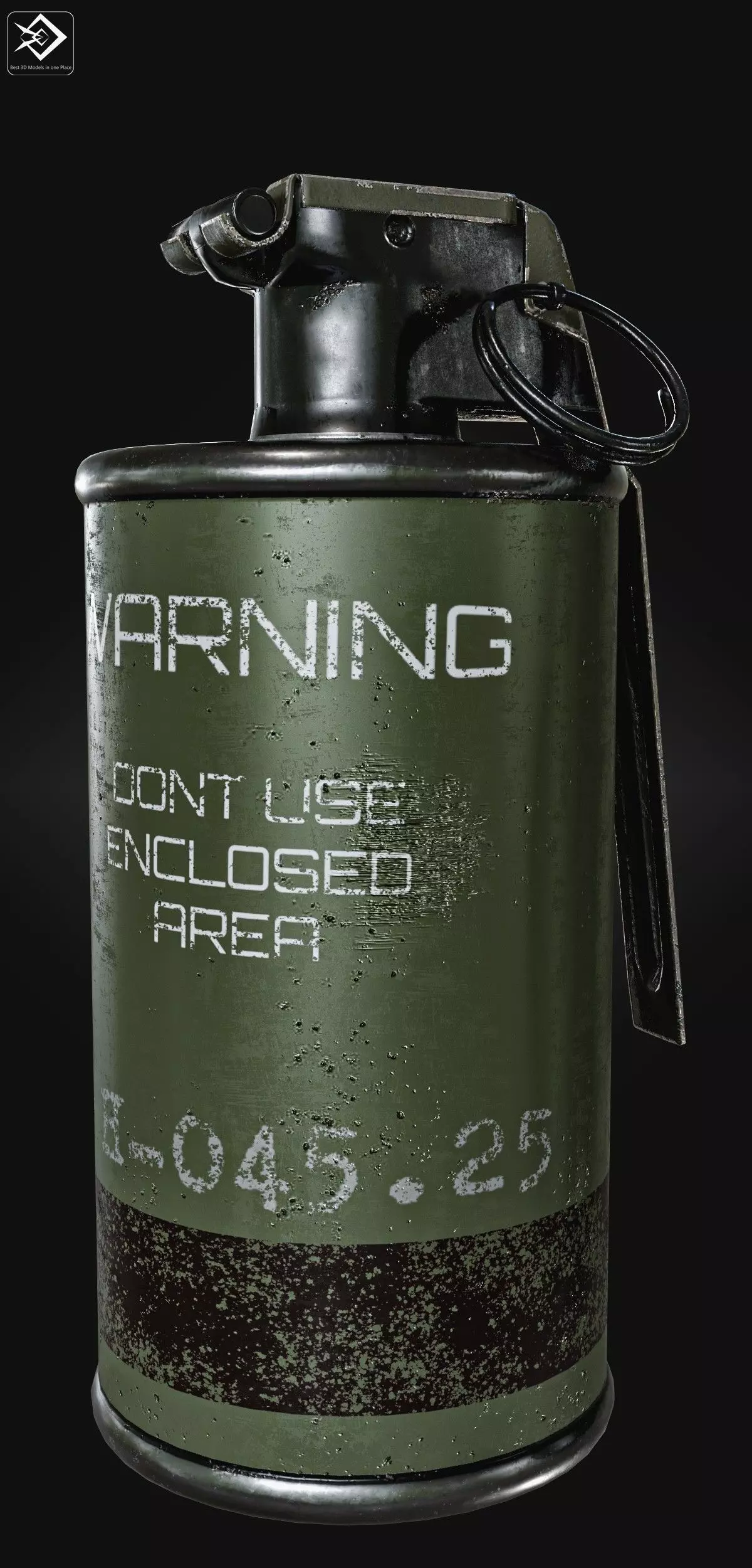Smoke grenade  Low-poly 3D model_0