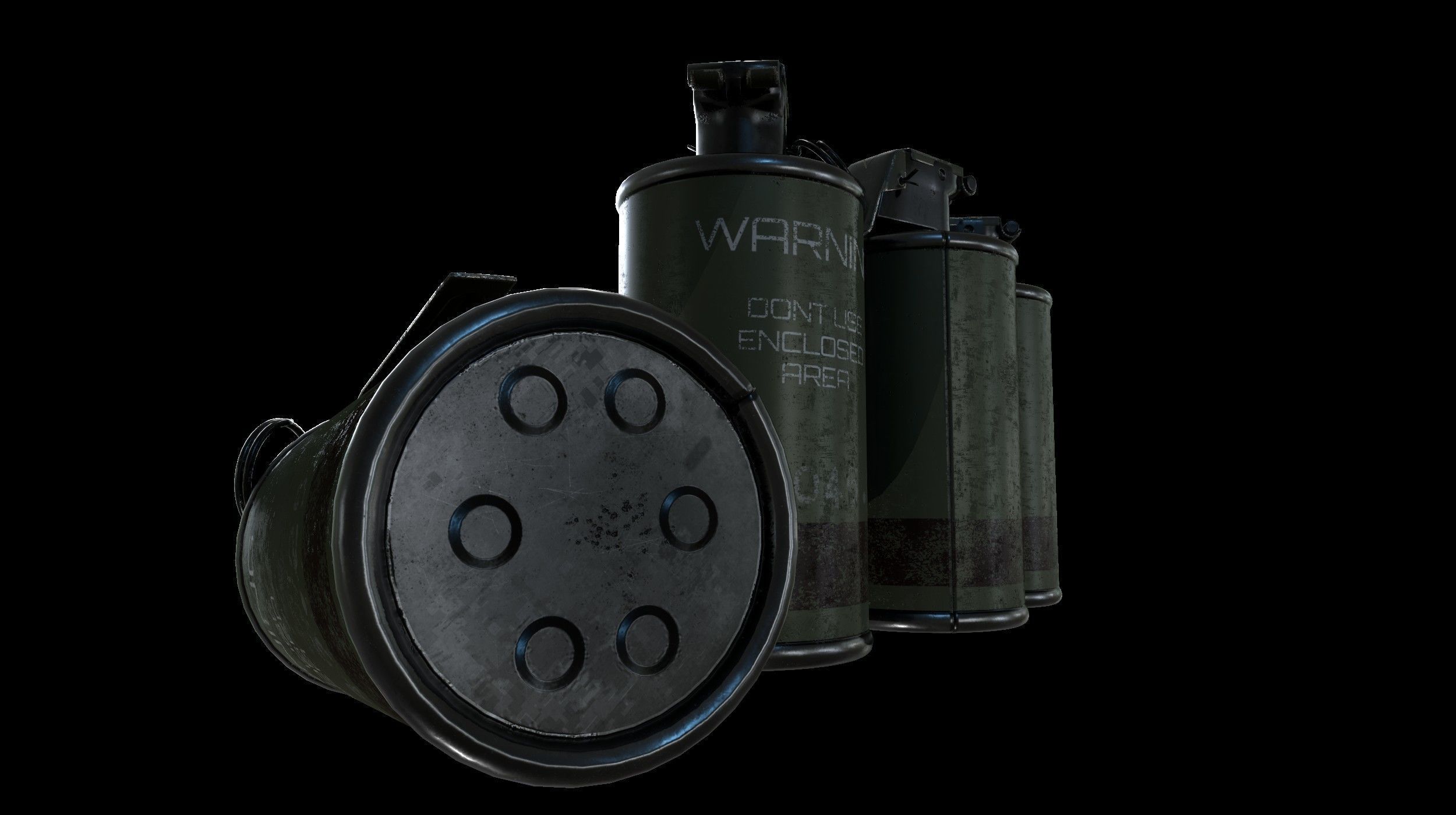 Smoke grenade  Low-poly 3D model_2