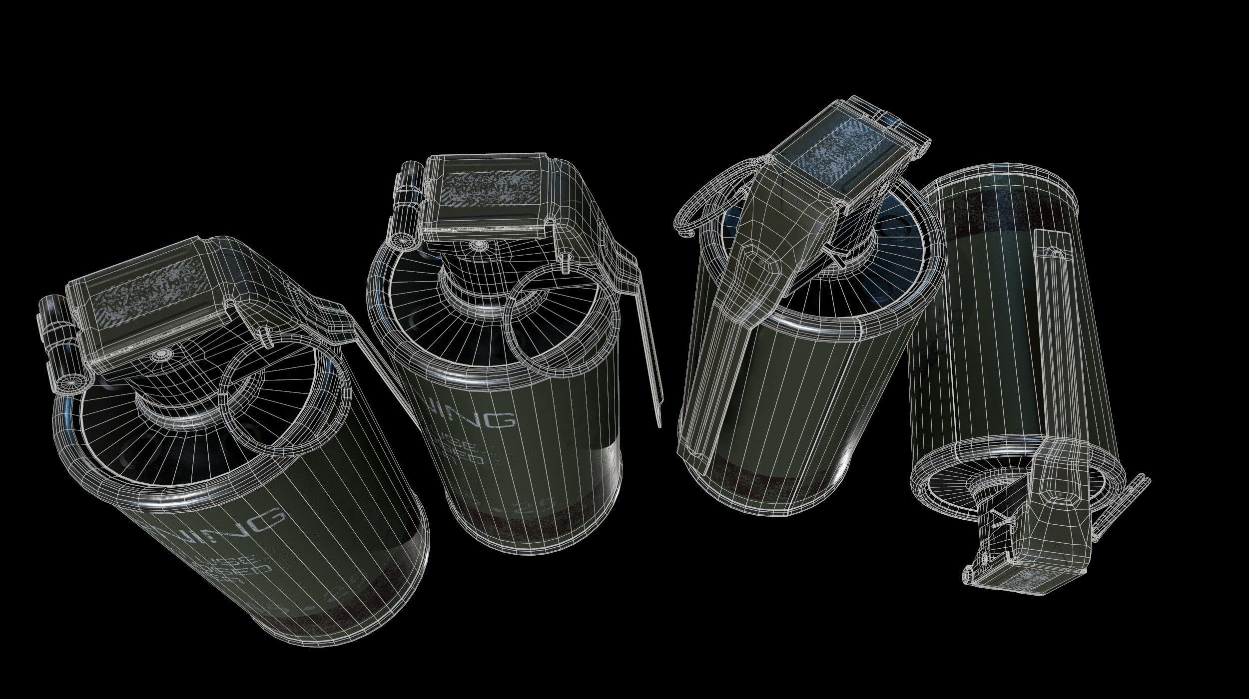 Smoke grenade  Low-poly 3D model_4