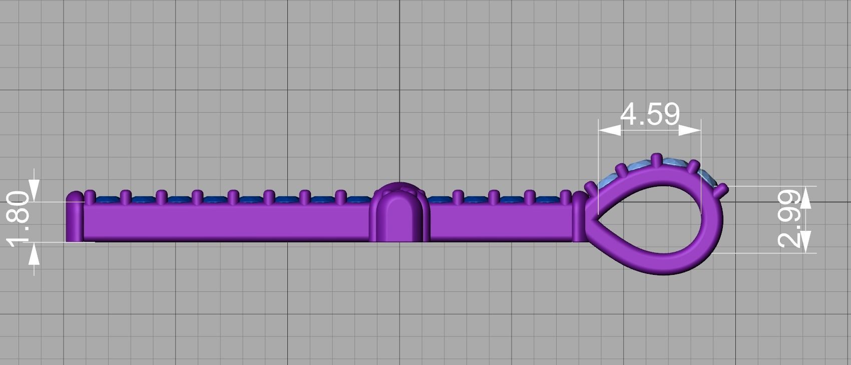 Diamond Cross Necklace Two-Tone Classic Pendant 3dmodel 3D print model_19