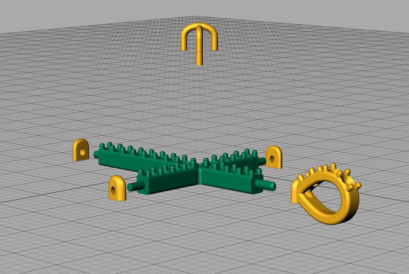 Diamond Cross Necklace Two-Tone Classic Pendant 3dmodel 3D print model_9