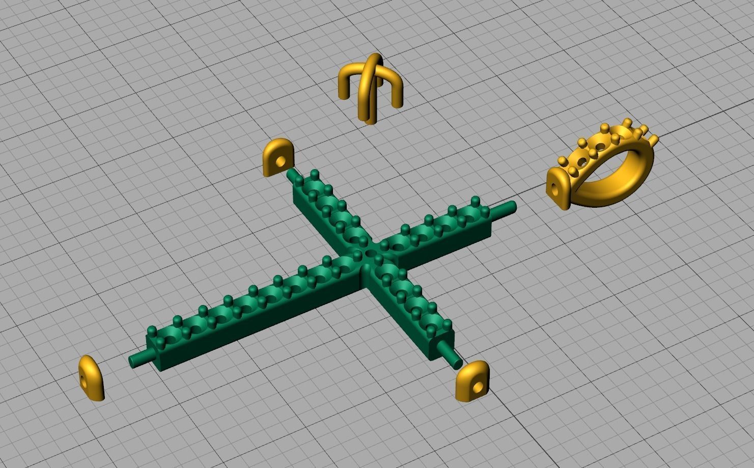 Diamond Cross Necklace Two-Tone Classic Pendant 3dmodel 3D print model_8