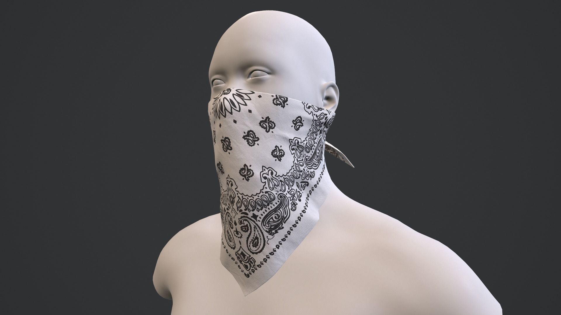 Bandanas two paisley Low-poly 3D model_4
