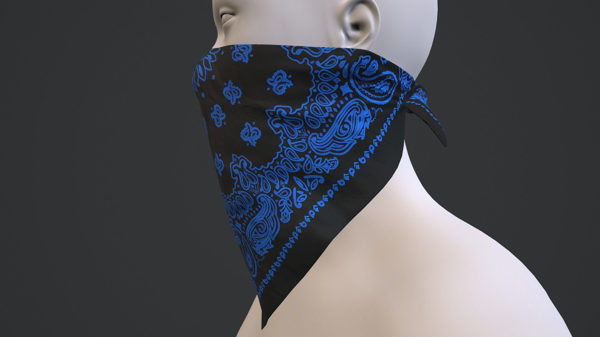 Bandanas two paisley Low-poly 3D model_19