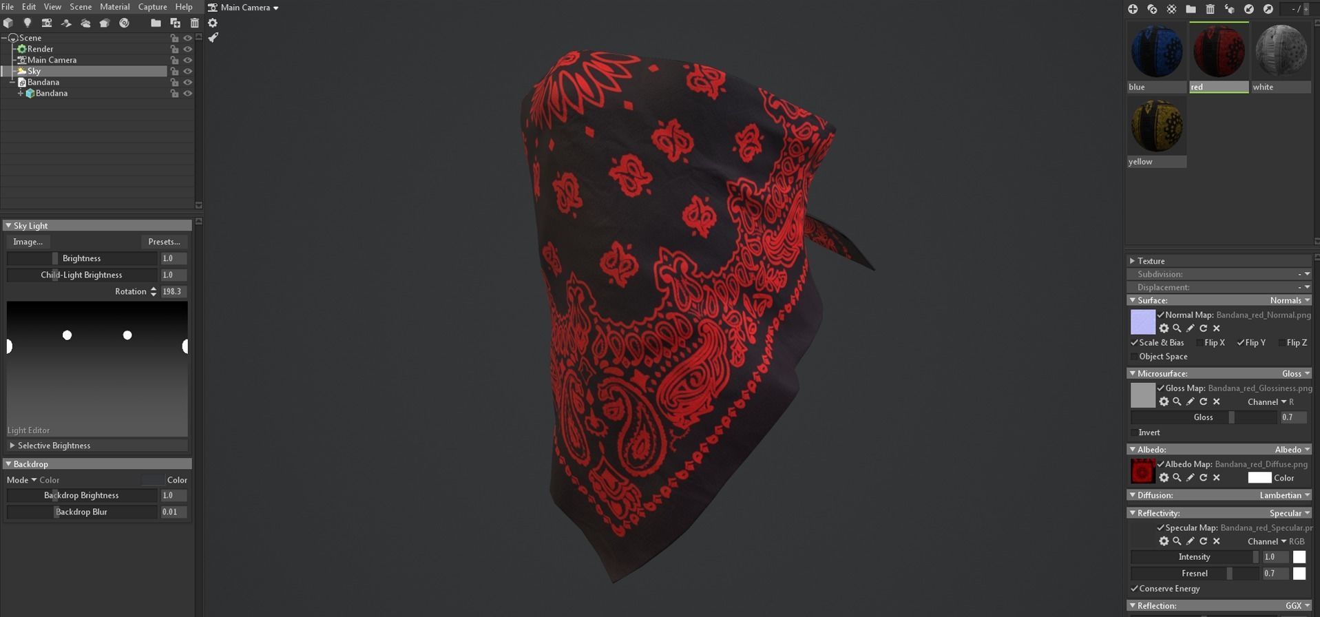 Bandanas two paisley Low-poly 3D model_26