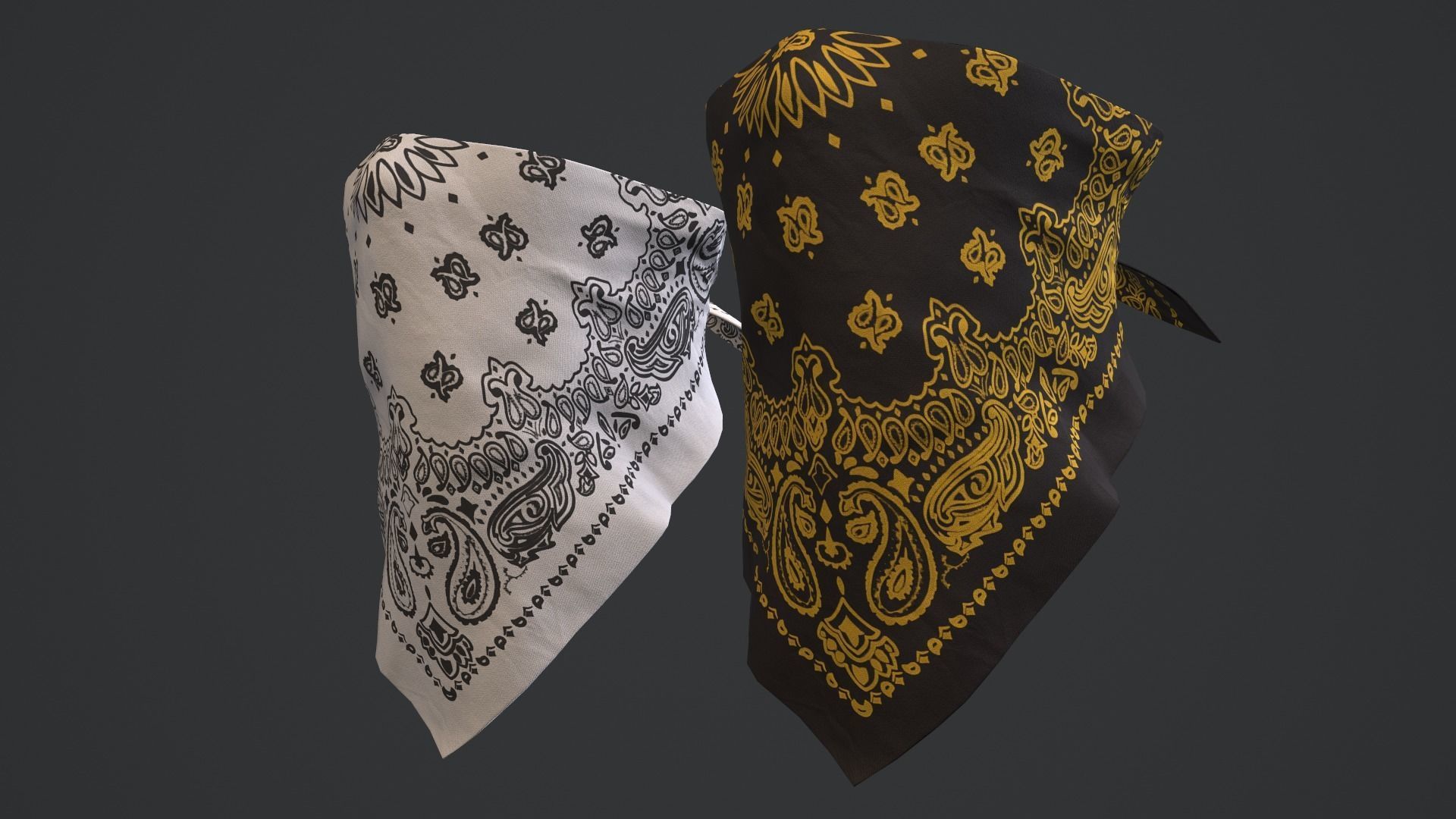 Bandanas two paisley Low-poly 3D model_10