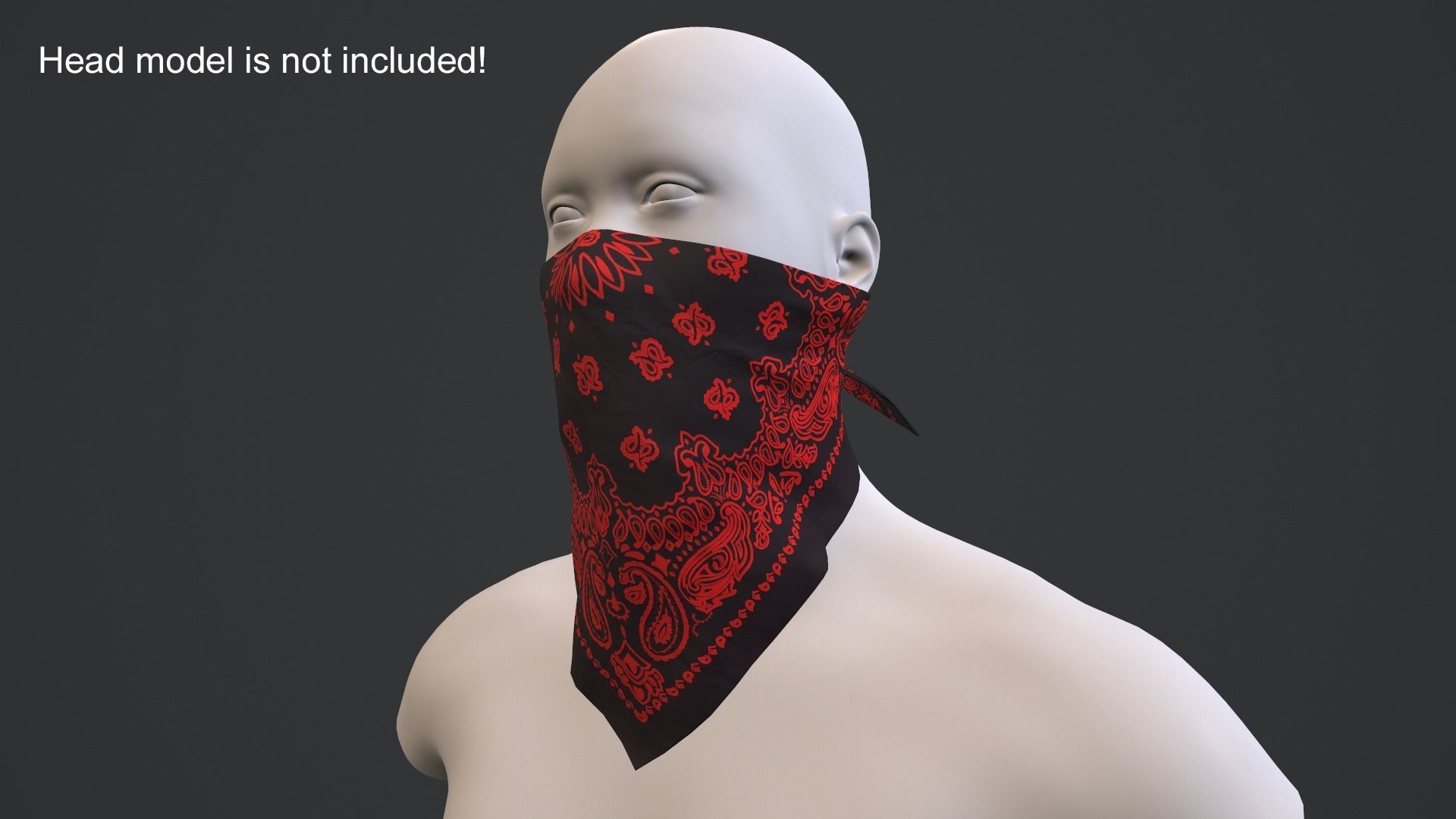 Bandanas two paisley Low-poly 3D model_1