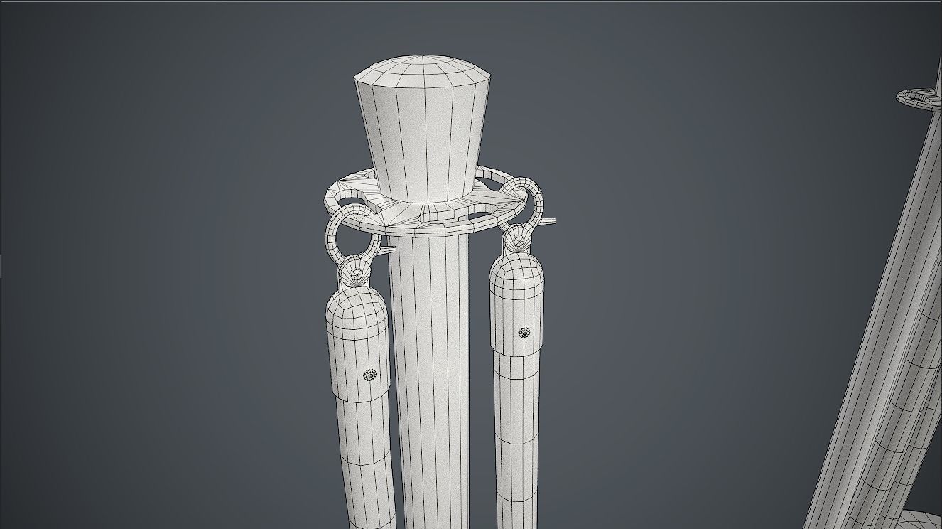 Crowd Control Stanchions PBR Game Ready Low-poly 3D model_13