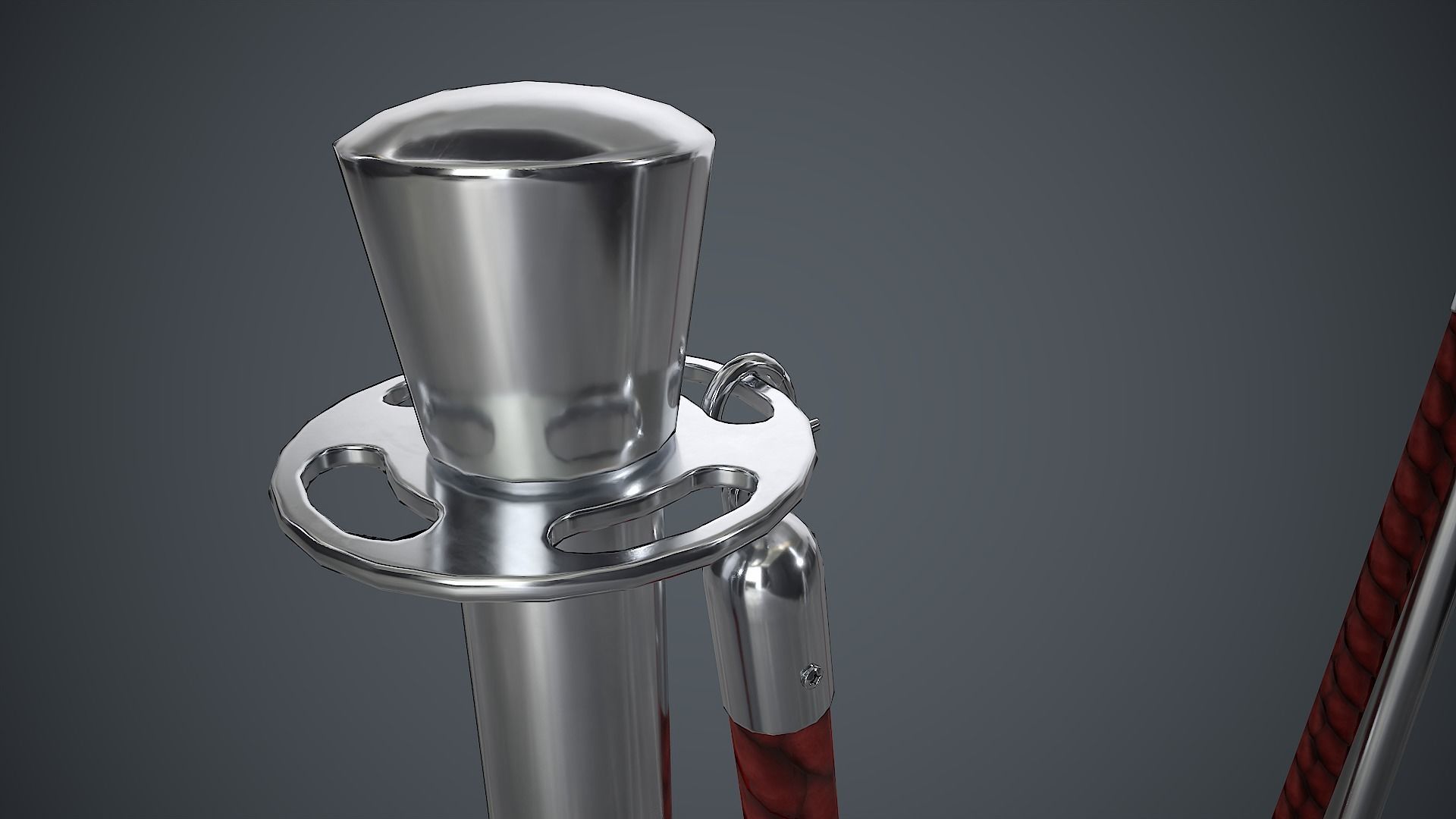 Crowd Control Stanchions PBR Game Ready Low-poly 3D model_6