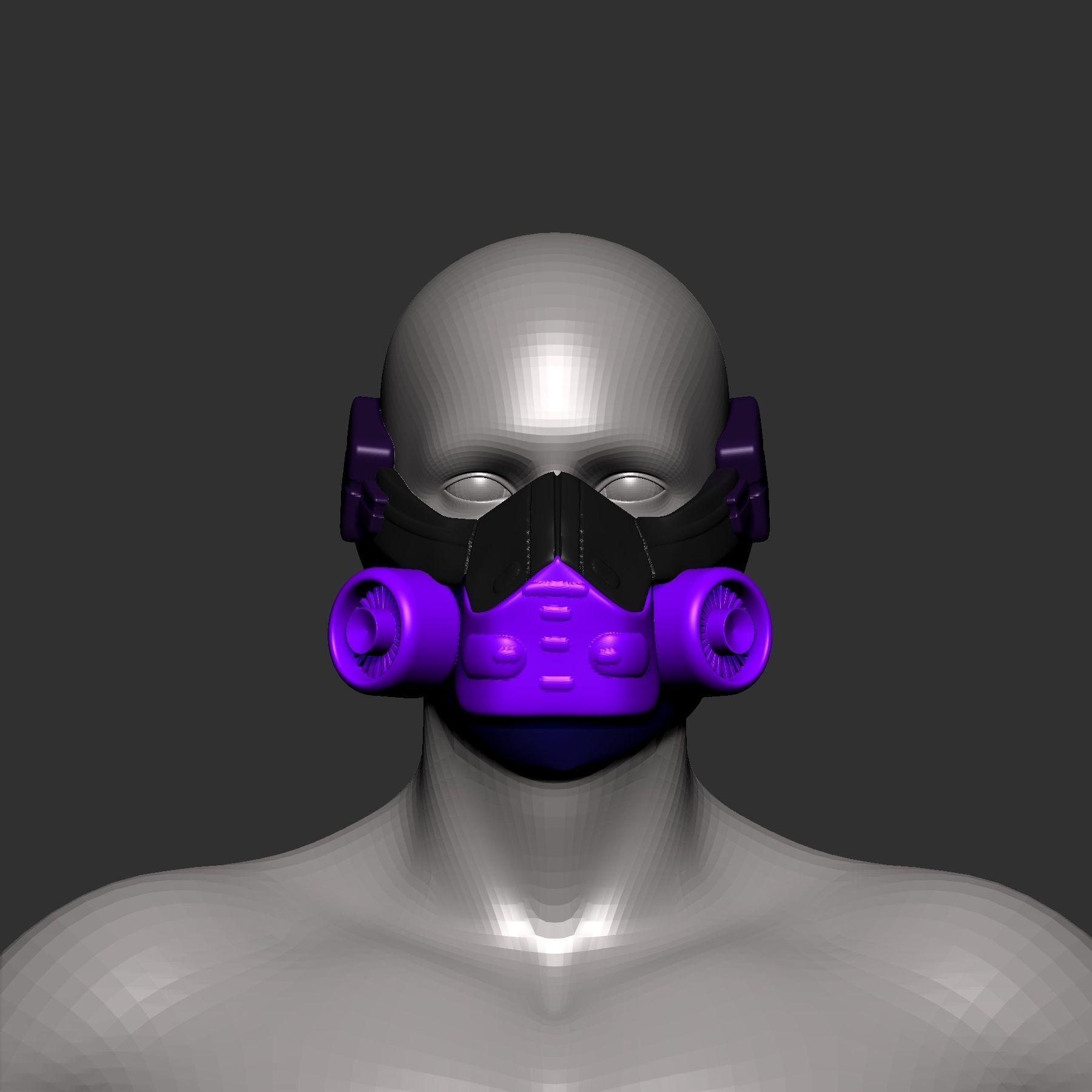 helmet high poly sculpt 3d printable 3D model_1