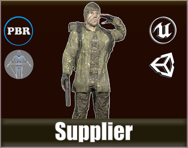 Survivor Supplier - army and civilian version  Low-poly 3D model