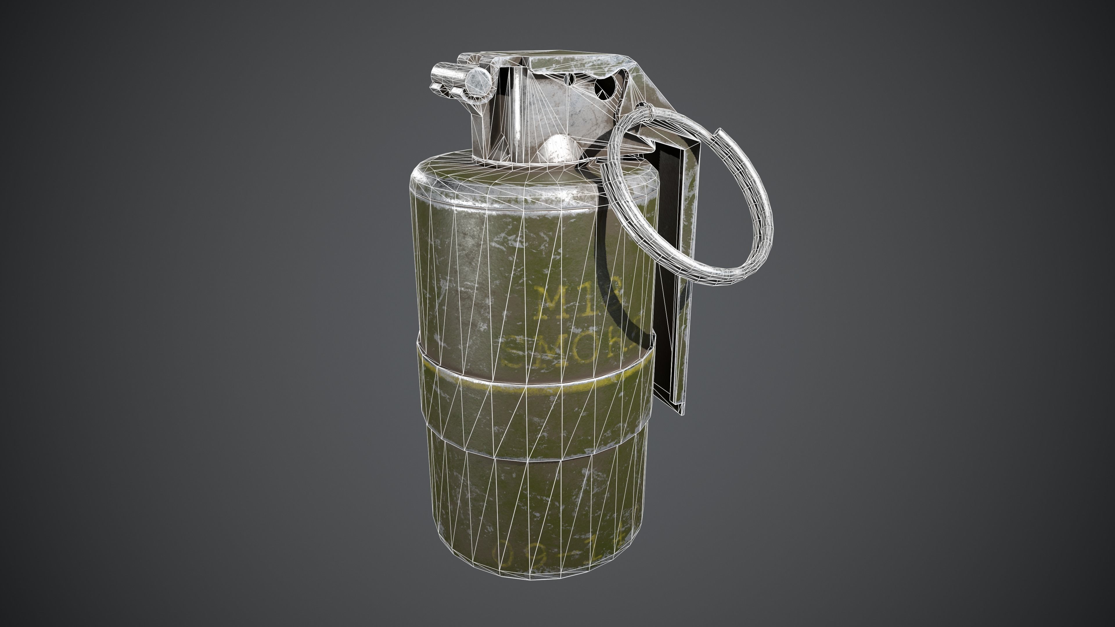 M18 GRENADE Low-poly 3D model_4