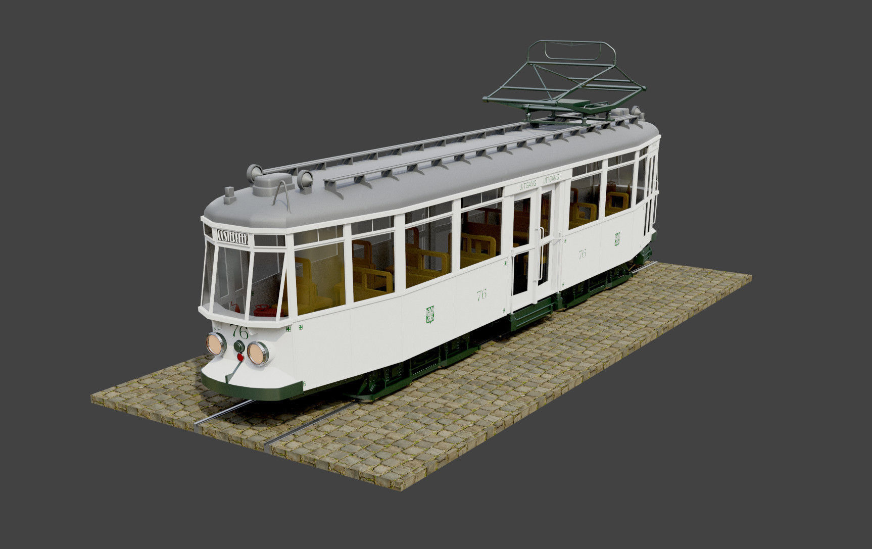 Geta 76 Tram Low-poly 3D model_2