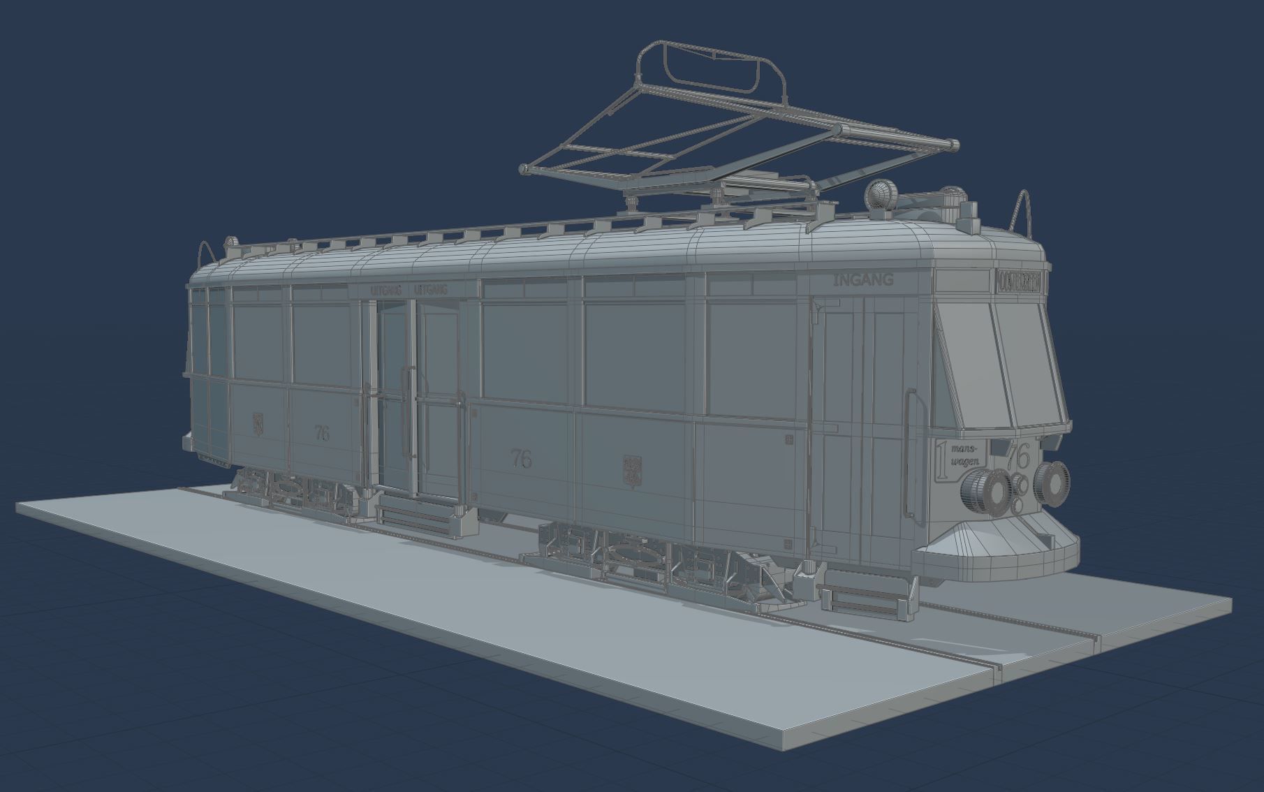 Geta 76 Tram Low-poly 3D model_3