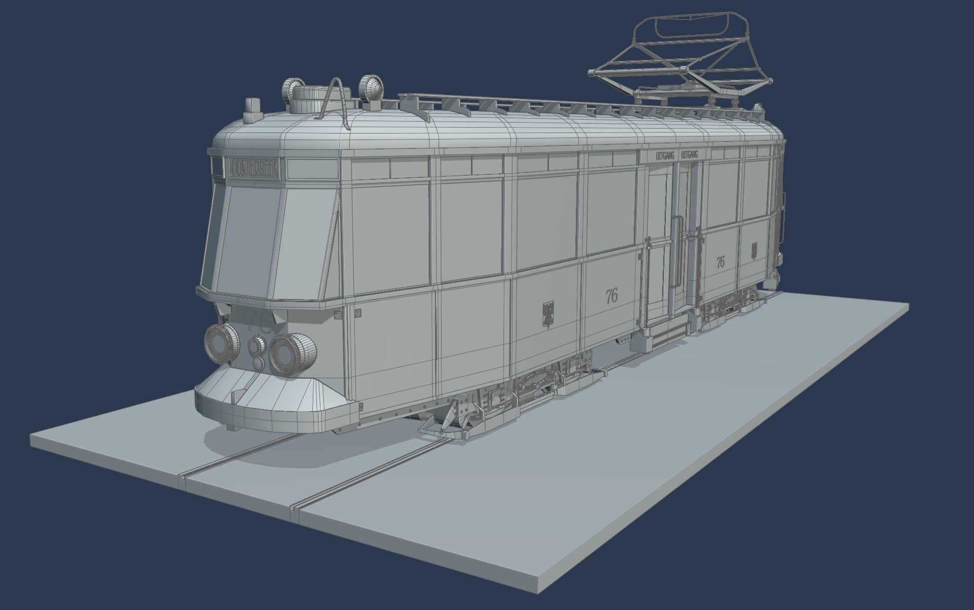 Geta 76 Tram Low-poly 3D model_6