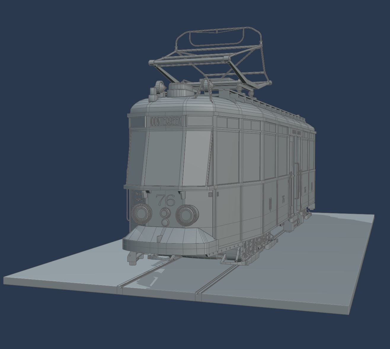 Geta 76 Tram Low-poly 3D model_4