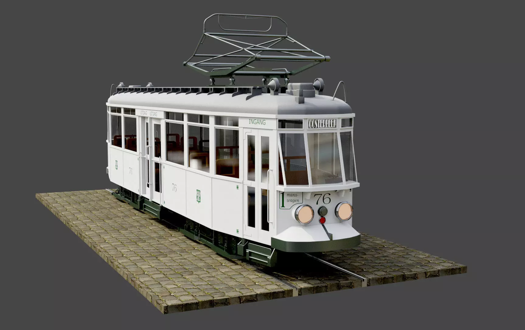 Geta 76 Tram Low-poly 3D model_0