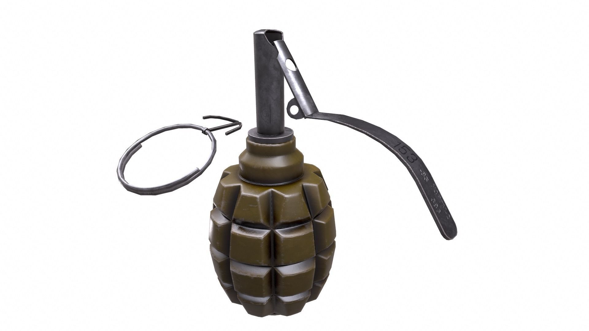 F1 grenade Game ready Low-poly 3D model_5