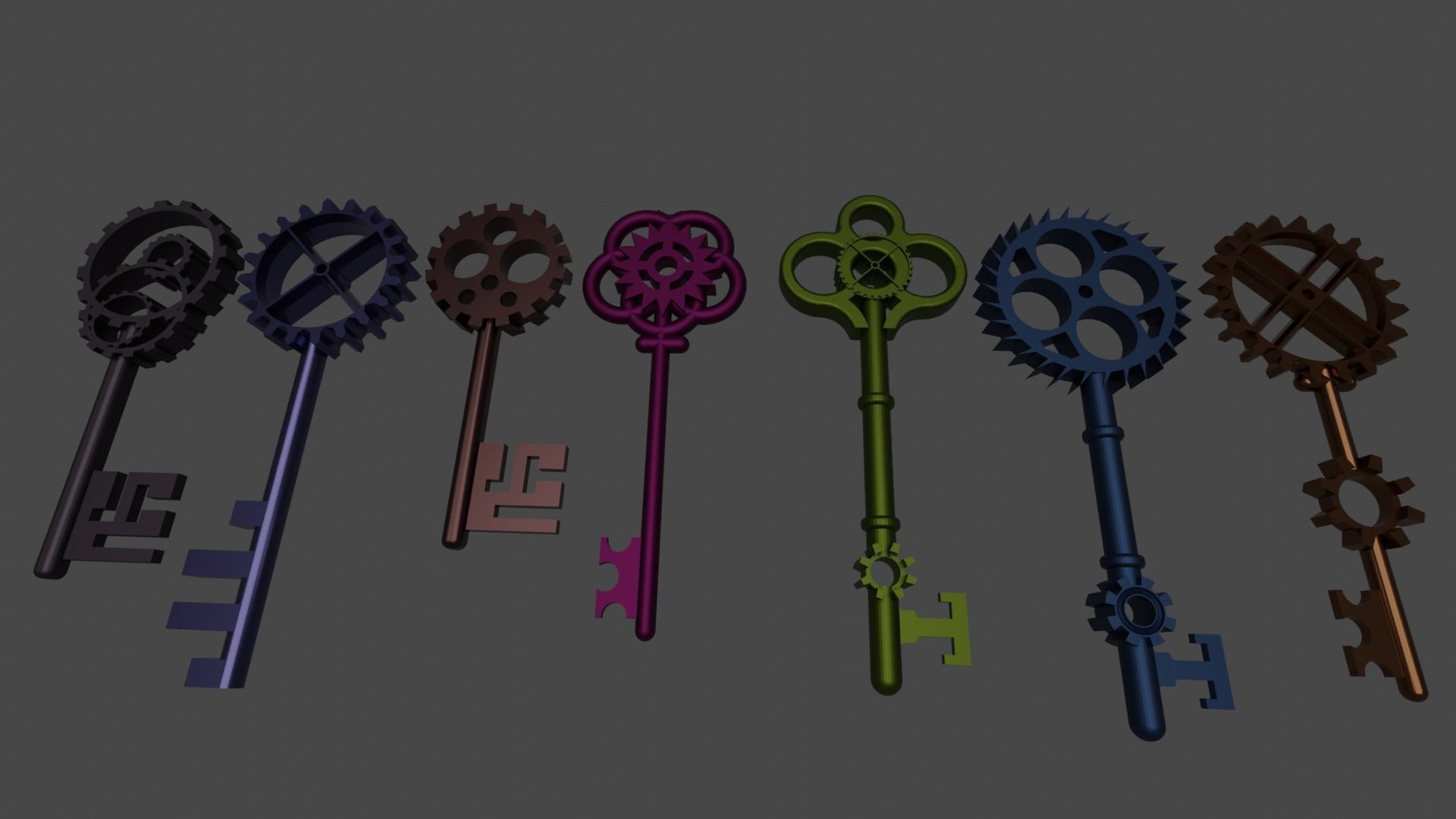Mechanic keys 3D model_1