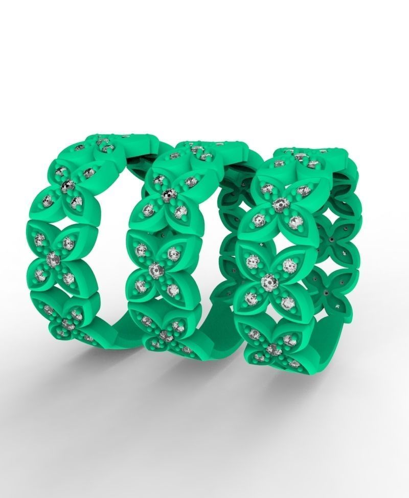Clover ring 3D print model_8