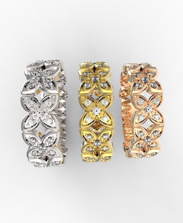 Clover ring 3D print model_2