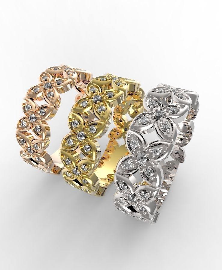 Clover ring 3D print model_5