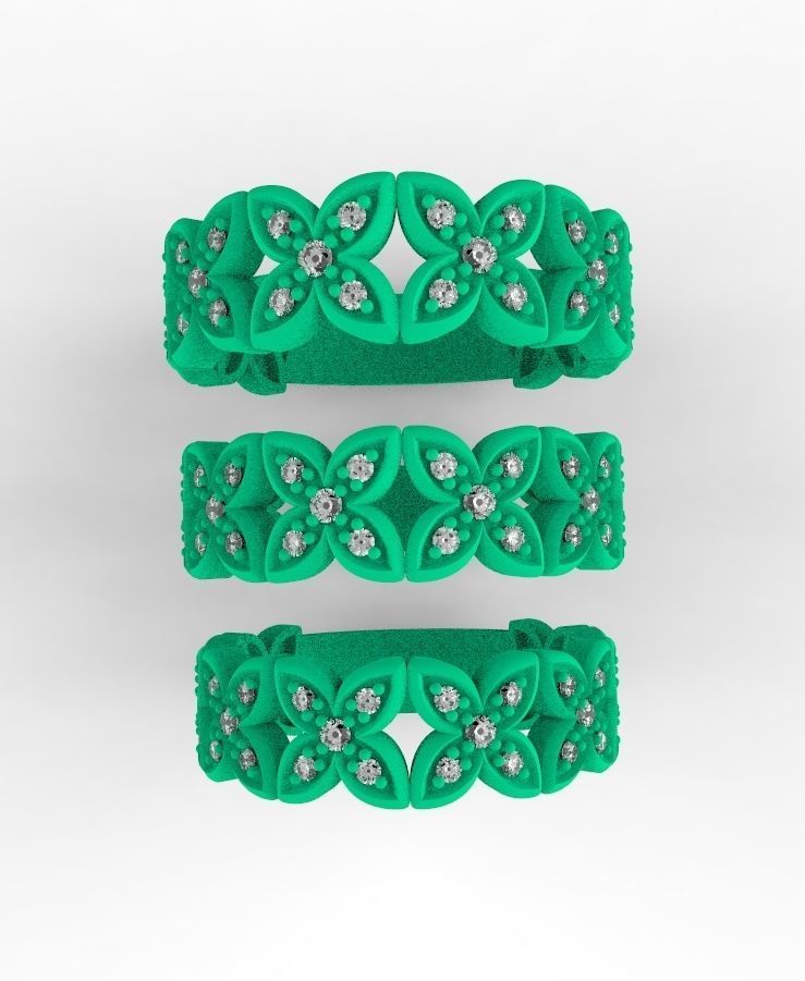 Clover ring 3D print model_6