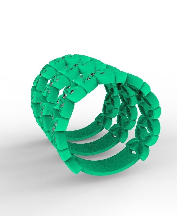 Clover ring 3D print model_9