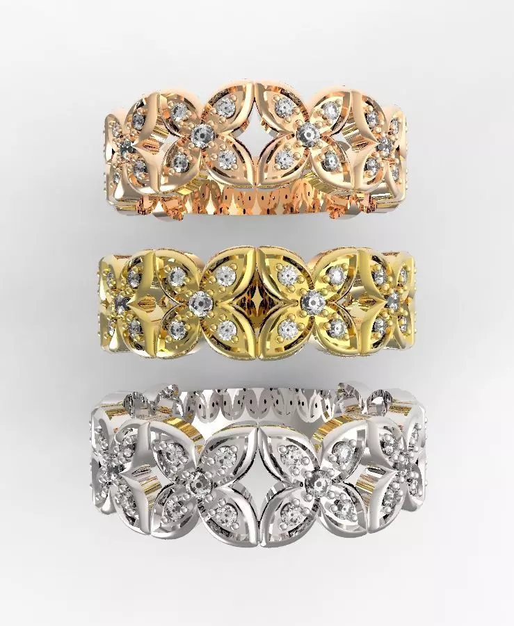 Clover ring 3D print model_0