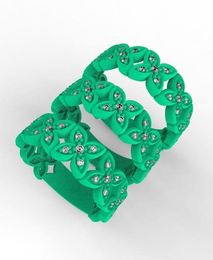 Clover ring 3D print model_7