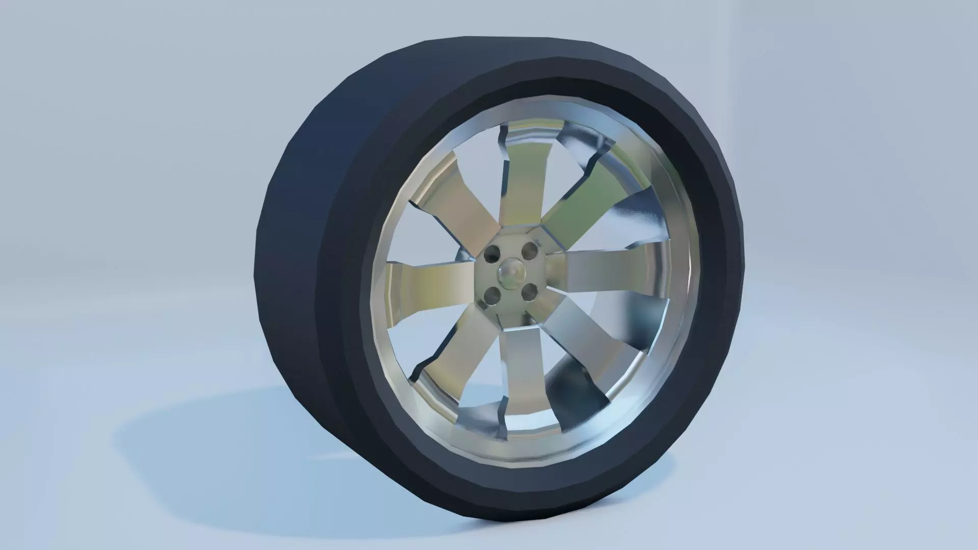Low poly wheel -  not rigged Free low-poly 3D model_0