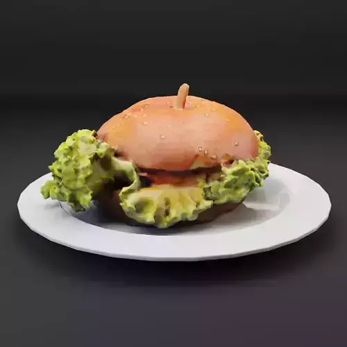 PBR Mid-poly Hamburger Low-poly 3D model