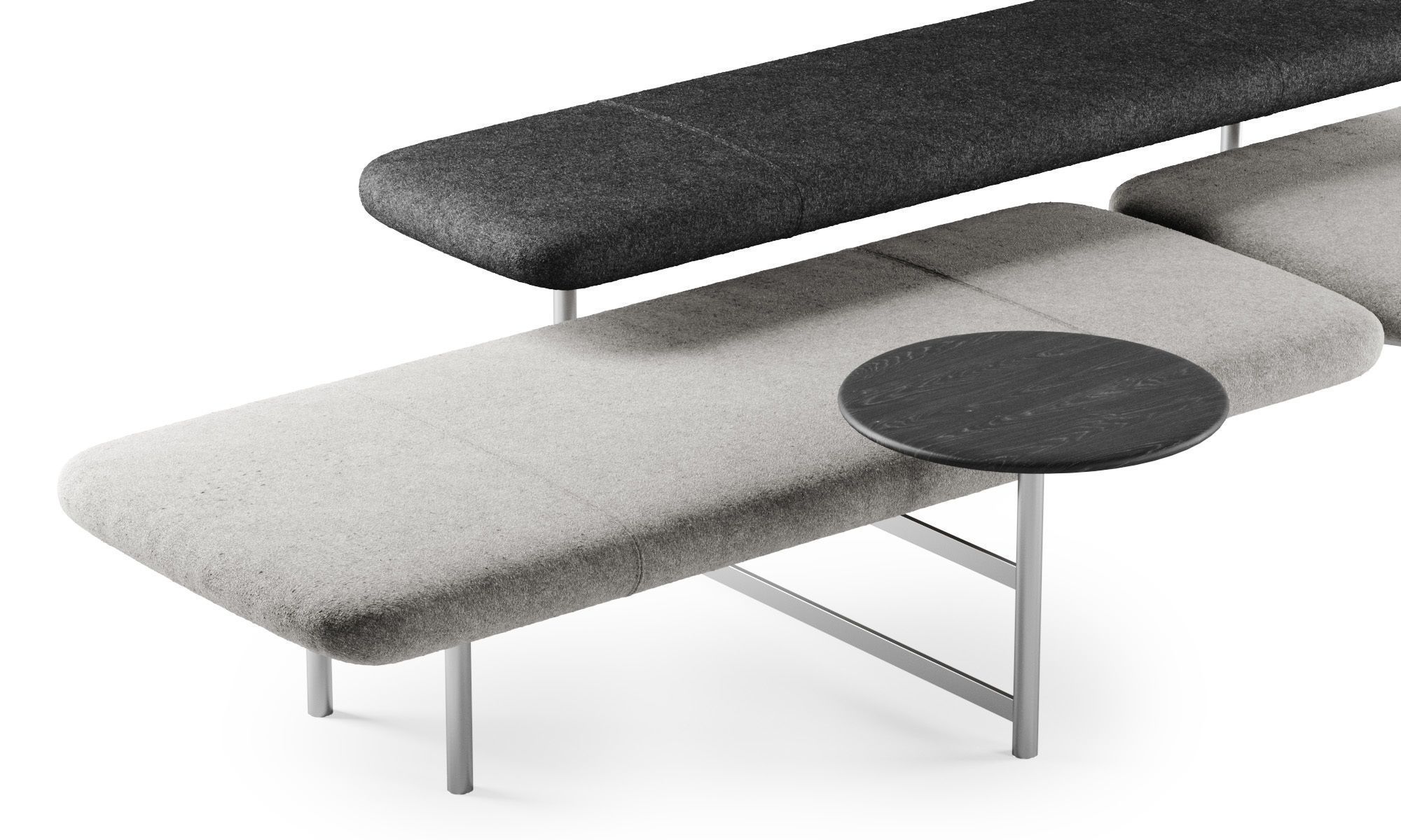 Kanso bench with table  3D model_2