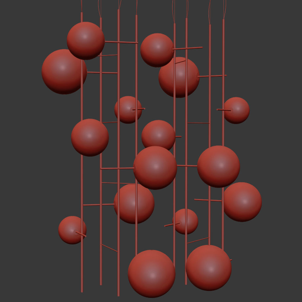 Bolle Tela Gallotti And Magic pendant Cluster Chandelier 3D model_3