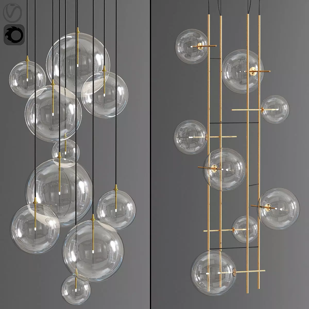 Bolle Tela Gallotti And Magic pendant Cluster 02 3D model_0