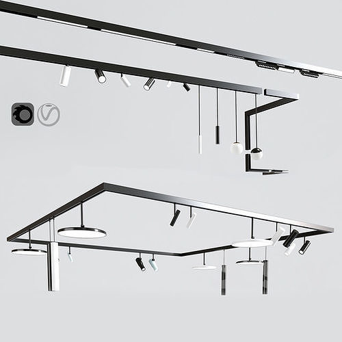 Ceiling Track Light Project 02 3D model