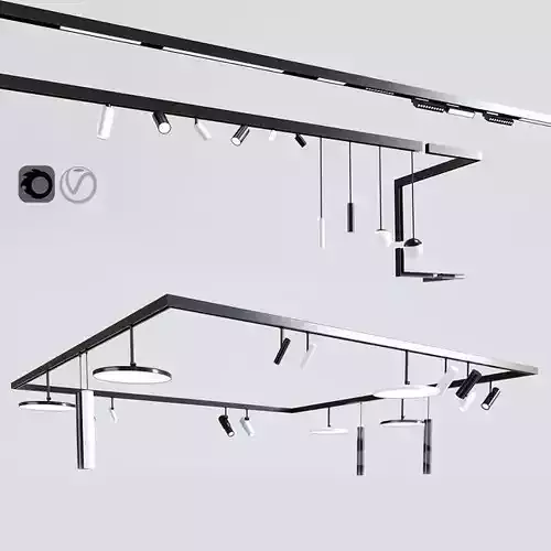 Ceiling Track Light Project 02 3D model