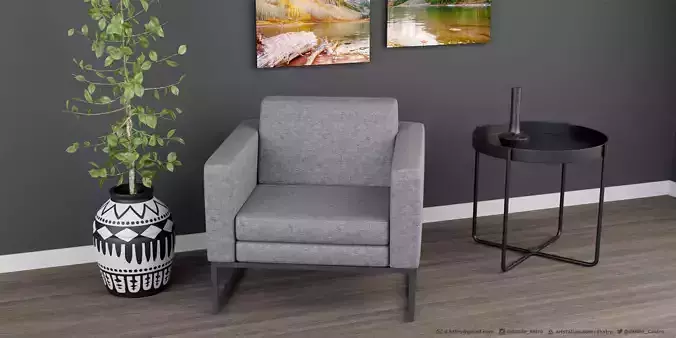 Detroit Armchair - 4k Textures - Bonus 3D models