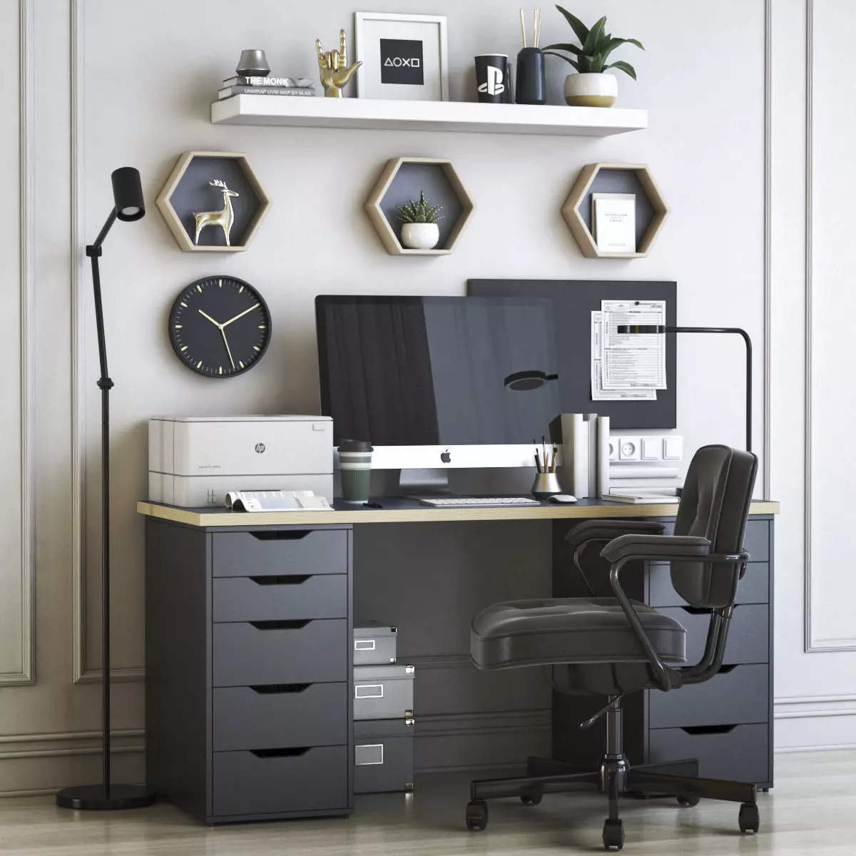 Office workplace 42 3D model_0