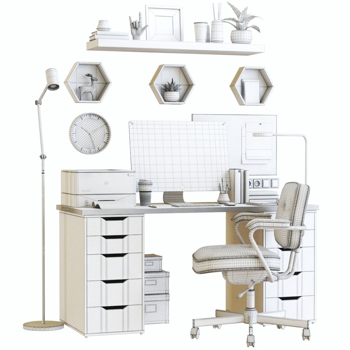 Office workplace 42 3D model_2