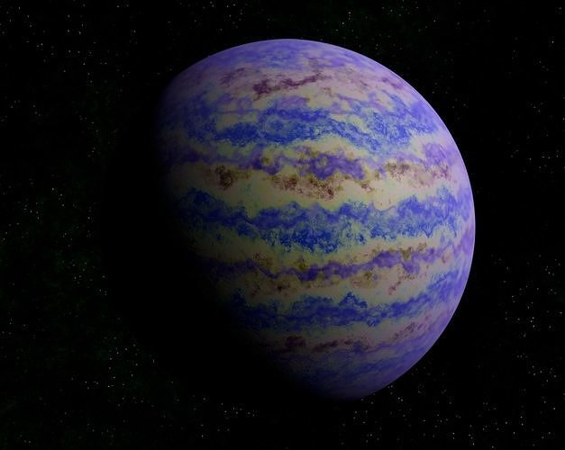 Blue gas giant 2 Low-poly 3D model