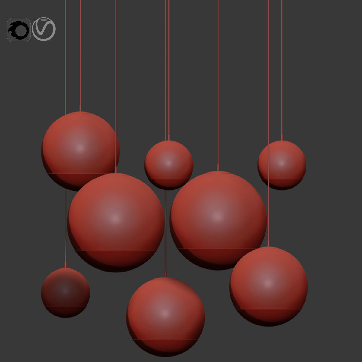 Mirror Pendant 3D model_2