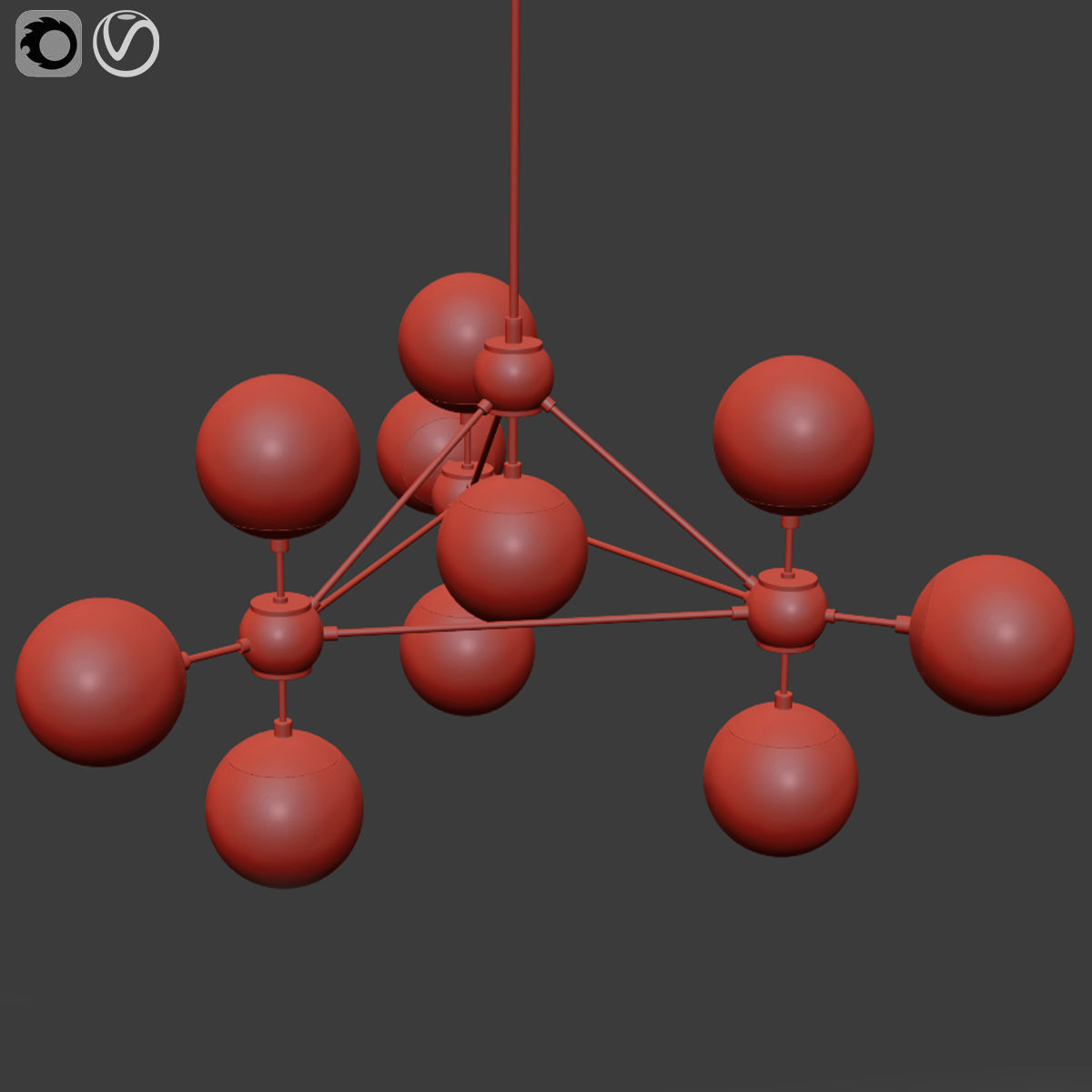 Modern Ceiling Chandelier Set 3D model_2