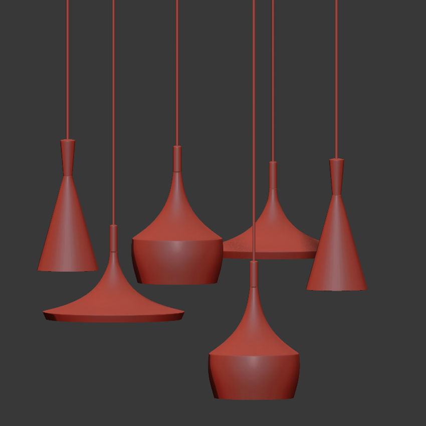 Modern Wood Loft Fixture Industrial Pendant 3D model_3