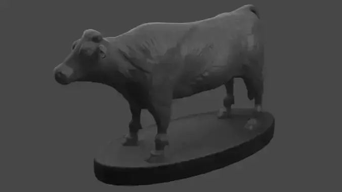 Cow with half body muscle Free 3D print model