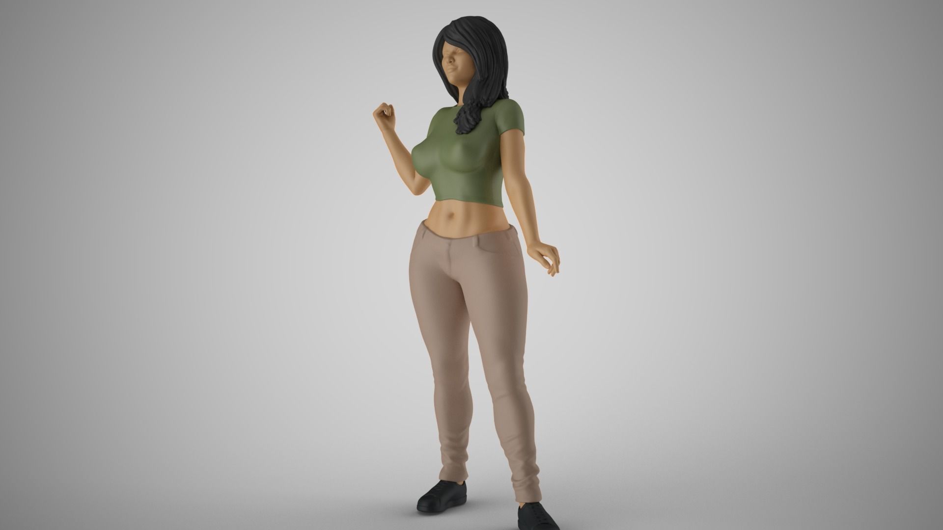 Angry Woman 3D print model_10