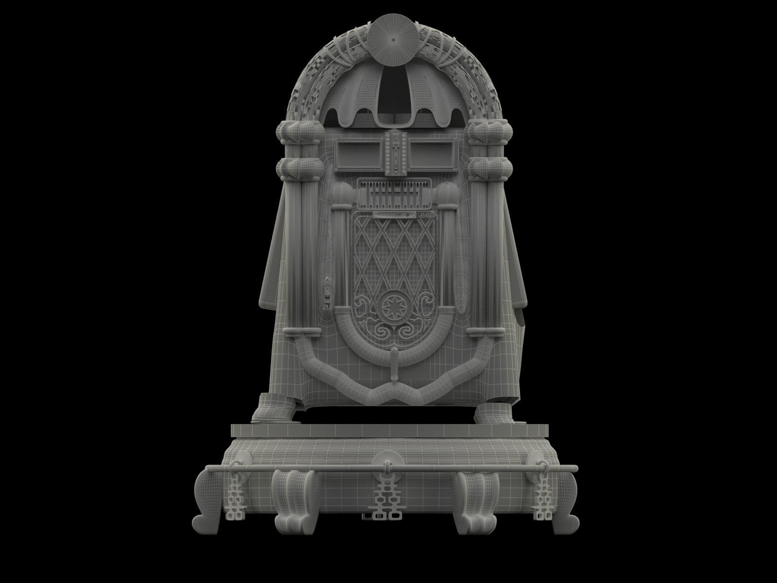 Jukebox old fashioned 3D model_5